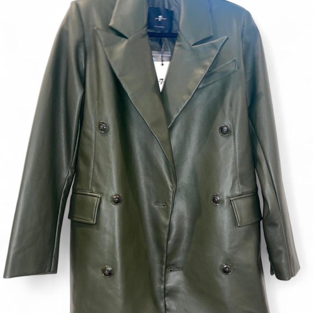Green Double-Breasted Women's Coat